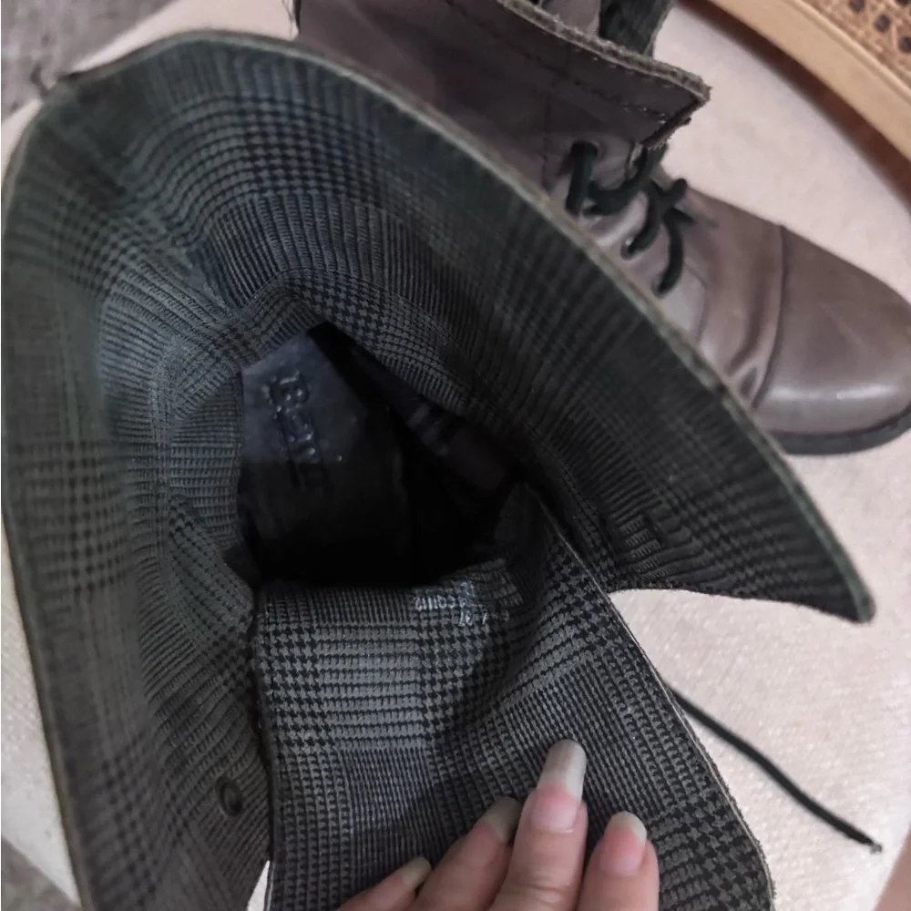 Born Grey Lace-Up Combat Boots - Picture 7 of 10